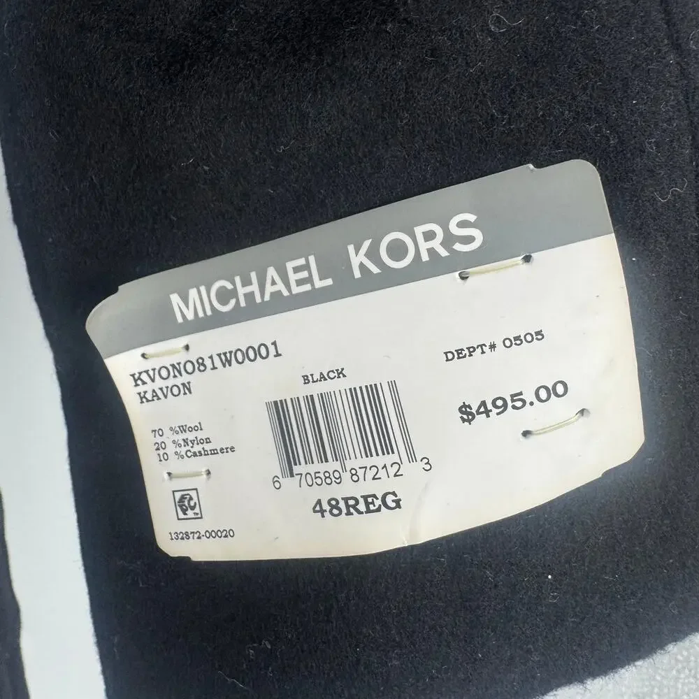 Michael Kors Classic Fit Luxury Wool Cashmere Blend Overcoats Black 48R NWT